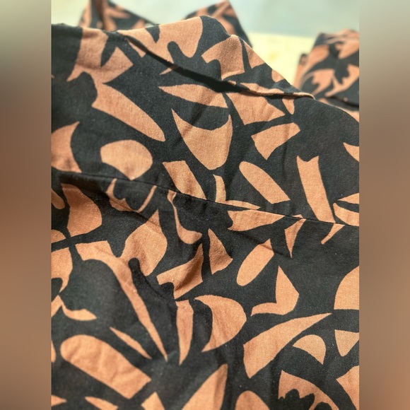 A New Day Womens M Medium Button-Down Camp Shirt  Linen Short Sleeve Blouse - Picture 8 of 8